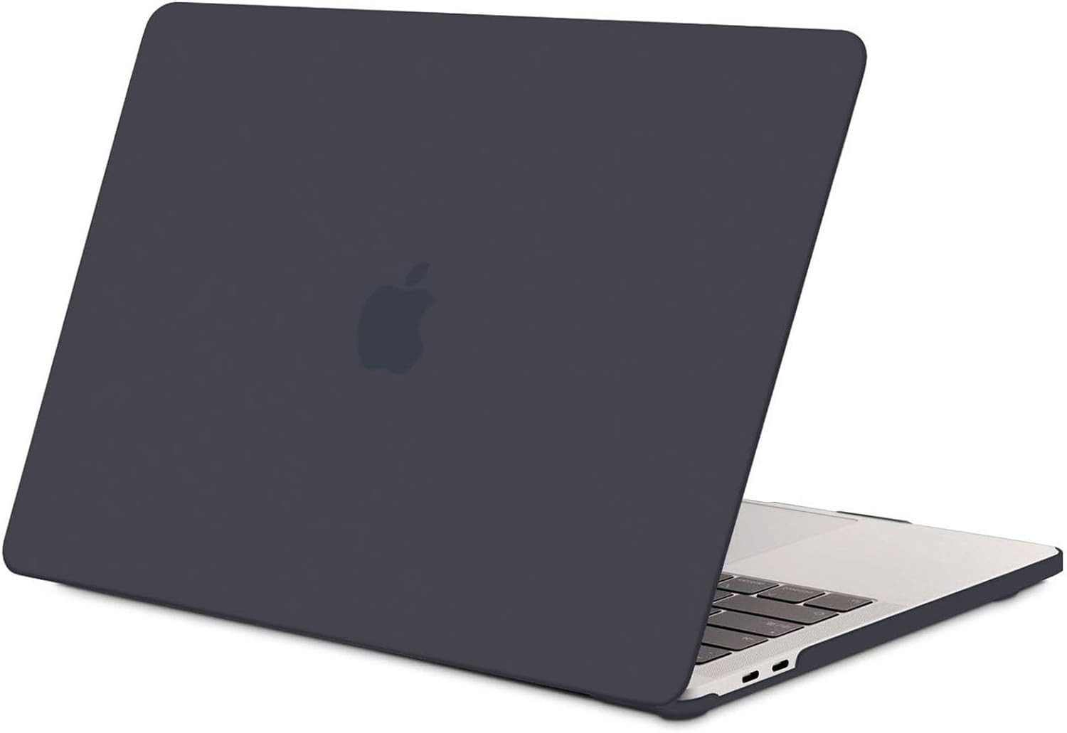 TECOOL Case compatible with MacBook Pro 13 inch 2016-2022 (M2 M1 A2338/A2289/A2251/A2159/A1989/A1706/A1708), Plastic Snap On Hard Shell Cover, Grey-Black (Matte)