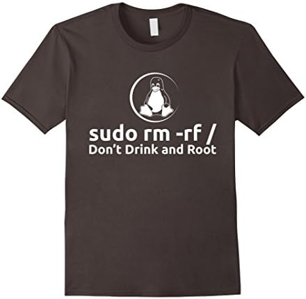 Men's Linux t shirt - sudo rm -rf / Don't Drink and Root 2XL Asphalt