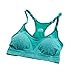 Photno Women Sport Bra Running Gym Yoga Fitness Padded Tank Tops Stretch Workout (L, Green)