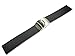 Bonetto Cinturini 22mm Black Rubber Watch Strap Model 300D