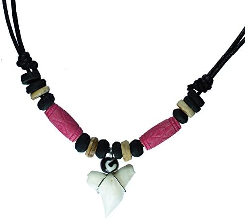 exoticdream Shark Tooth Tribe Beads Necklace Handmade Hawaiian Beach Boy Men