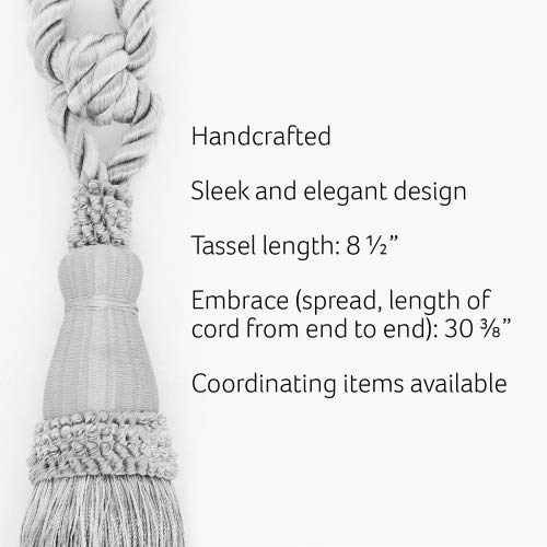 DÉCOPRO Set of 2 Elegant Hot Chocolate Curtain & Drapery Tassel Tieback|8 1/2 Inch Tassel, 30 Inch Spread (Embrace)|Style# TBC085 (8368)|Color: Sable Brown - E29