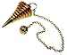 9 Ring Coil Spiral Brass Metal Pendulum Cone Shape Designer Divination Healing Dowsing Pendulum