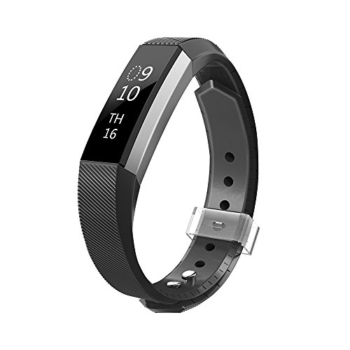 Fitbit Alta Bands,Greeninsync Fitbit Alta Replacement Band Small Accessory Bands for Fitbit Alta Wristbands Available in 18 Colors with Metal Clasp and Ultrathin Fastener (Black)