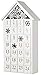 BRUBAKER Reusable Wooden Advent Calendar to Fill - White Snow House with LED Lighting - DIY Christmas Calendar 9.57 x 17.72 x 3.15 inches
