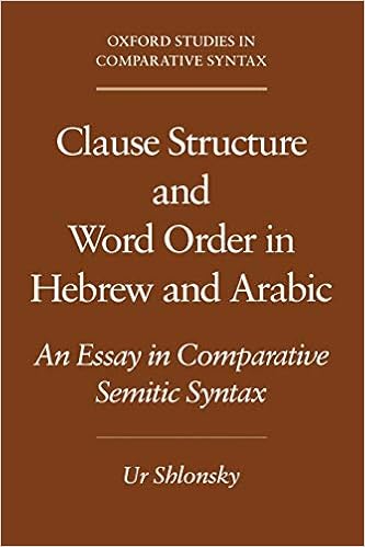 Amazon.com: Clause Structure And Word Order In Hebrew And Arabic: An Essay  In Comparative Semitic Syntax (Oxford Studies In Comparative Syntax):  9780195108675: Shlonsky, Ur: Books