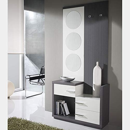 Meuble Dentrée Moderne Couleur Bois Gris Et Blanc Tivoli