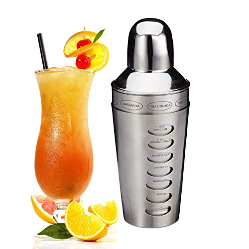 Relaxdays, Silber Cocktailshaker, rostfreier Edelstahl, spülmaschinenfest, Rezepte, Cocktailmixer, Barshaker, Standard