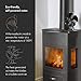 VonHaus 4-Blade Heat Powered Wood Stove Fan with Temperature Gauge - Ultra Quiet Fireplace Wood Burning Eco Fan for Efficient Heat Distribution – Black