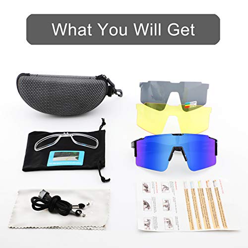DUDUKING Fietsbril Gepolariseerde Zonnebril met 3 Verwisselbare bril UV400 Bescherming voor Mannen en Vrouwen, voor… - Image 8