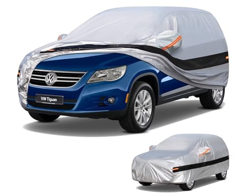 Holthly Outdoor SUV Car Cover for Volkswagen Tiguan Allspace/X/Limited (2007-2025), Car Cover 10 Layers of Protection, 100% Waterproof, Anti-Dust, Windproof, Rainproof