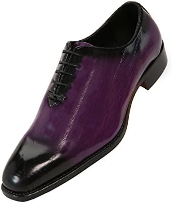 Brayden - Men's Dress Shoes - Exotic EEL Skin Print, Oxford Lace-Ups, Black Burnished Toe - Exotic Formal Shoes for Men - Original, Designer Shoes