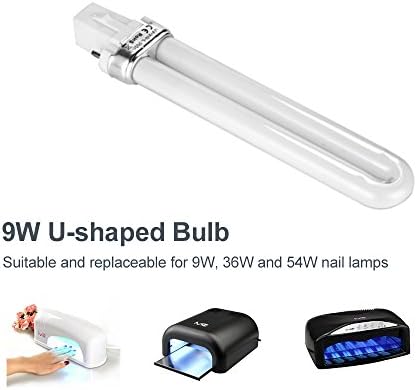 MelodySusie 9W UV Light Bulbs - U-shaped 365nm Lamp Bulb Tube for Replacement 9W 36W 54W UV Gel Nail Dryer
