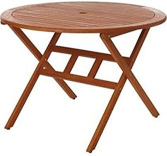 Peru Round Folding Garden Table (108cm) FSC Eucalyptus Wood Patio Dining Furniture