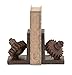 Deco 79 Poly-Stone Gear Bookends, 7 by 5-Inch, Set of 2, 5x5x7, Brown