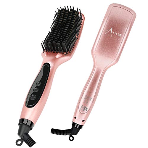 Enhanced Hair Straightening Brush Iron Heated Straightener Comb with