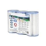 Intex FBA_29003E Type A Filter Cartridge for Pools, Three Pack, 3-Pack, Brown/A