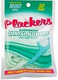 Plackers Hi-Performance Mint Dental Flossers for Clean Healthy Teeth, 2 Pack, 50 Count