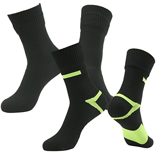 [SGS Certified] RANDY SUN Unisex Waterproof & Breathable Hiking/Trekking/Ski Socks, 2 Pairs-Black2, Medium