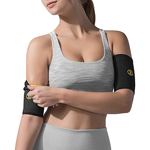 Hot Shapers Arm Sleeves - Two Compression Sleeves for a Women's Workout to Lose Fat - Accessories for Weight Loss Gym Exercises - Bicep Trimmers and Slimmers Equipment (L, Black)