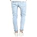Just No Logo Men's Slim Fit Light Blue Ripped Jeans Destroyed Denim(30W,Sky Blue)