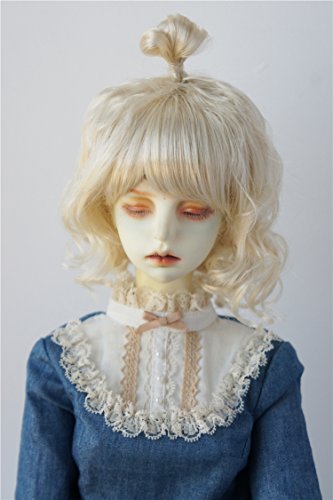 JD375 8-9inch 21-23CM Updo synthetic mohair BJD wigs 1/3 SD doll hair and accessories (Blond)