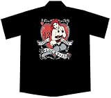 Redhead Pinup Girl Work Shirt, Scarlett, Lucky 13
