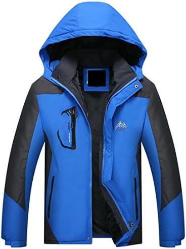 Zantt Mens Fleece Lined Waterproof Hooded Windproof Ski Jacket Rain Jacket Blue S