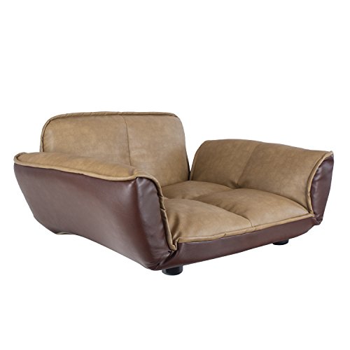 FrontPet Dog Couch/Leather Dog Bed/Reclining Pet Sofa with Stylish