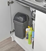 Addis 510504 10L Roll Top Bin Metallic Kitchen Under-Work Top view 4