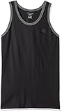 Champion Men's Classic Jersey Ringer Tank Top, Granite Heather/Oxford Gray Heather, XL
