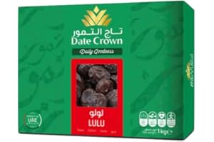 Date Crown Lulu Dates 1000g – Premium UAE Dates | 100% Natural, Gluten Free, No Added Sugar, Additive-Free, Non-GMO, Vegan & 