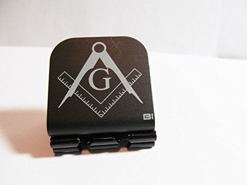 Mason Symbol Laser Etched Hat Clip Black