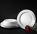 DELUXE PLASTIC PARTY DISPOSABLE PLATES | 6 Inch Hard Wedding Dessert Plates | White with Silver Rim, 40 Pack | Elegant & Fancy Heavy Duty Party Supplies Plates for all Holidays & Occasions