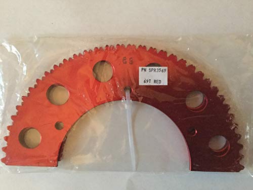 Go Kart Racing Sprocket - Aluminum 2-piece - For Use with #35 Chain (69, Red)