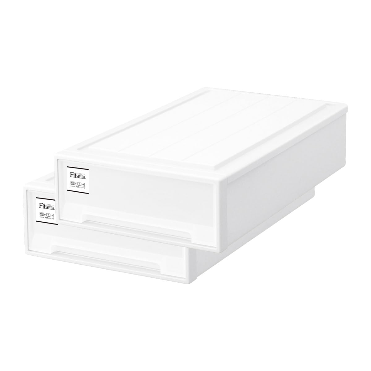 【通販限定2個セット】天馬 収納ボックス フィッツケース 押入れ 幅44×奥行74×高さ18cm 収納ケース たわみにくい 衣装ケース 日本製 【色 ホワイト】 【サイズ スリムL】商品画像