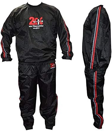Heavy Duty 2Fit RED Sweat Sauna Suit Exercise Gym Fitness Jogging Track Suit Running Sweat Suit Weight Loss Sauna Bath Slimming Suit Anti-Rip M-6XL