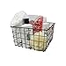 The Nifty Nook | Wire Nesting Baskets | Shabby Chic French Country Style | Home Decor | Utility Storage Bins | Great for Household Organization | Black Finish with Copper Handles | Set of 3 | Square