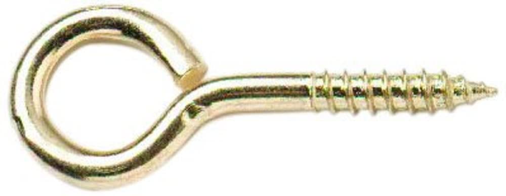 Merriway BH02811 (200 Pcs) EB Steel Screw-In Eye, 25mm (1 inch) Brass Plated - Pack of 200 Pieces