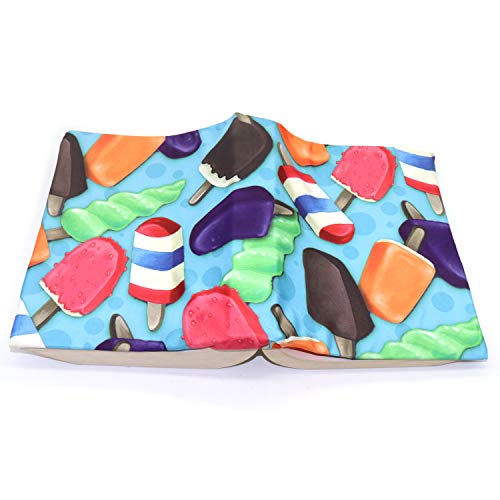 Omitfu 6 Pcs Stretchable Fabric Book Cover Fits Most Hardcover Textbooks up to 9 Inch x 11 Inch Washable Reusable School Book Protector (B) - Thumbnail 2