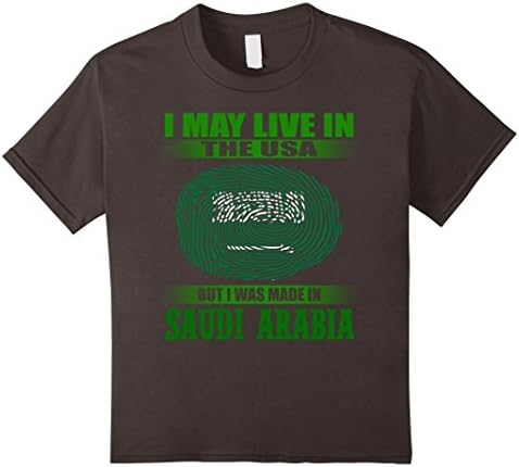 Kids Live in USA made in SAUDI ARABIA DNA t shirt 8 Asphalt