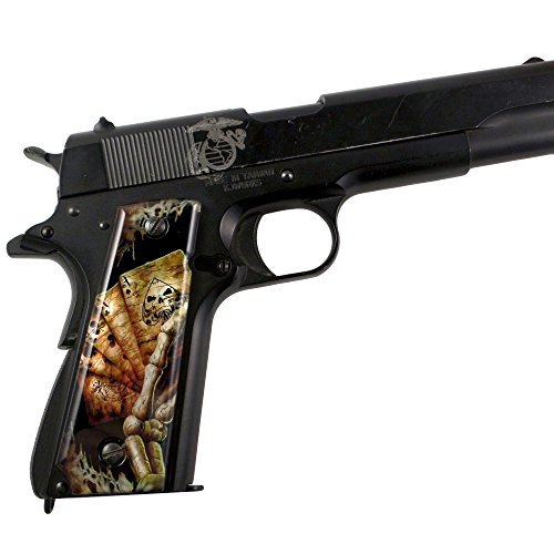Custom Clear Acrylic 1911 Grips With Virgin Mary Image - Diamond Polish, Full Size A1