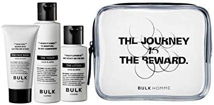 Bulk Om (BULK HOMME) The Travel Set For Face Care, Facial Cleansing Floral Set, 0.7 oz (20 g) + 1.4 fl oz (40 ml) + 0.7 fl oz (20 ml) + 1.4 fl oz (40 ml)