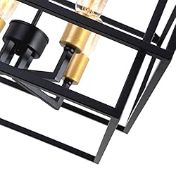 Maxax Modern Square Chandelier, 4-Light Farmhouse