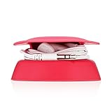 Budley - Tangle-Free Earphone/Earbud Case, Compact Storage System, Silicone (Red, Set of 1)