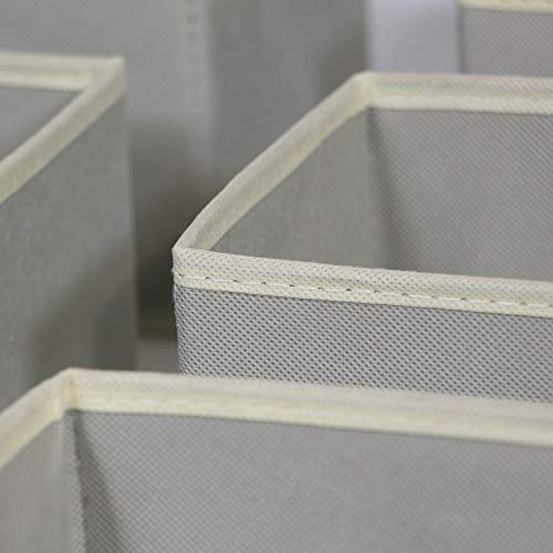 DIOMMELL Foldable Cloth Storage Box Closet Dresser Drawer Organizer Fabric Baskets Bins Containers Divider for Clothes Underwear Bras Socks Lingerie Clothing,Set of 6 Grey 060