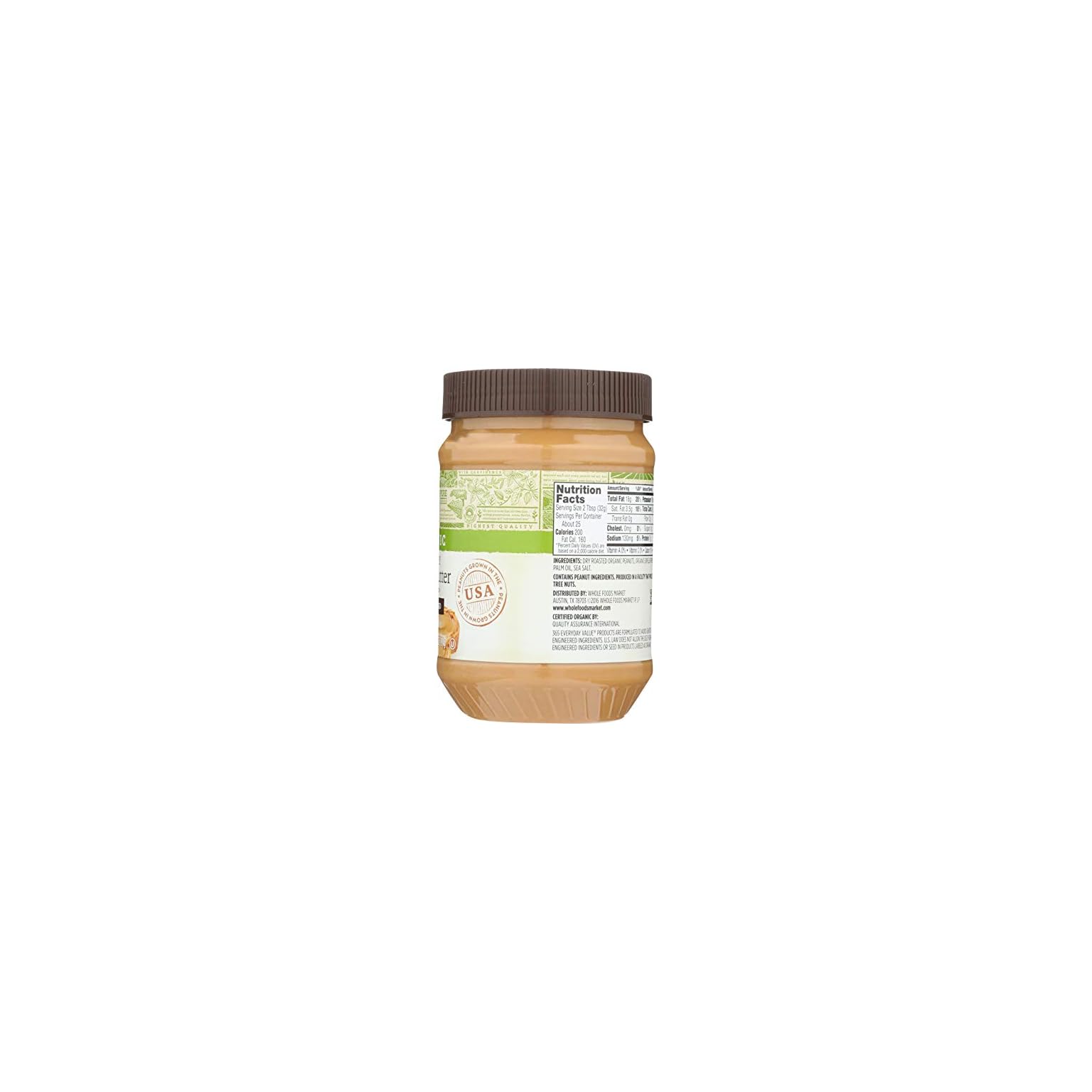 365 Organic Creamy Peanut Butter, Unsweetened, 28 oz Organic Shortlist