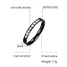 Womens Black Fashion Jewelry 3mm Stainless Steel Thin Wedding Ring CZ Zircon Engagement Promise Band