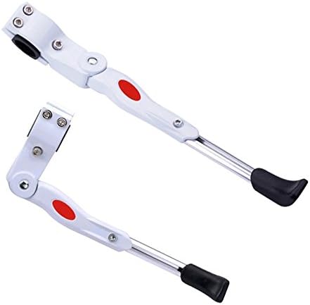 iMoreGro Bicycle Kickstand Adjustable Aluminium Alloy Mountain Bike Bicycle Kick Stand Mount Fits 24"-27" (White)