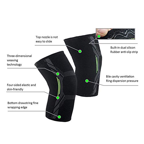 KILLYSUFUY Sports Knee Pads Knee Brace Support Compression Sleeves, 1 Pair Wraps Pads for Arthritis, Pain Relief, Injury Recovery, ACL, Running, Football, Basketball and More Sports